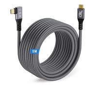 Câble USB C Coudé 90 Degrés 240W Charge Rapide, Câble USB 3.2 Gen2 × 2, Vidéo 4K 60Hz Data Sync à 20Gbps Pour iPhone 16/15 Pro Max MacBook Pro Air iPad Pro Galaxy S24 S23 Plus Ultra Tab S10 (5 m)