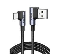 Câble USB C Coudé 90 Degrés Charge Rapide 3A Nylon Tressé Compatible avec iPhone 17 Pro Max Air 16 Galaxy S25 Plus Ultra S24 S23 A55 A35 Redmi Note 11 Pro 9 Pro P60 P50 P40 Pro (3M)