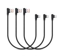 Câble USB C Coudé 90 Degrés Court, 3 Pièces 30cm Nylon Tressé Câble USB A vers USB C Charge Rapide Compatible avec Samsung S25/24/23 A54/34 Huawei P40/30 Power Bank