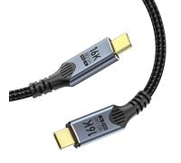 Câble USB C court 0,3 M compatible thunderbolt 5, 240W PD 3.1 cable usb c charge rapide, 80 Gbps data Chargeur Type C Nylon Tressé,Transmission vidéo 16K/8K/4K compatible thunderbolt 4/3