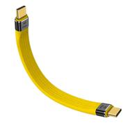 Cable Usb C Court 8K, Jaune Câble Usb C Mâle Vers Usb C Mâle 40Gbps 100W Plat Usb C To Usb C Cable Pour Thunderbolt 3, Macbook, Tablette, Phone, Google Pixel, Power Bank - 13Cm