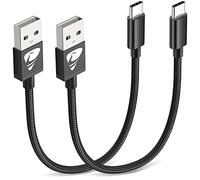 Cable USB C Courte [0.5M/Lot de 2] Câble USB C Charge Rapide 3A Fil Chargeur Type C Tressé Cable USB vers USB C pour Samsung Galaxy S20 S21 S22 S23 S9 S10 A32 A40 A42 A60 A70 A72 A90,PS5,Switch