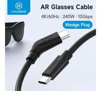 Câble USB-C de charge et de données Hagi R pour lunettes intelligentes, prise cunette 4K60Hz pour XREAL One/Air RayNeo Air VITURE 1.5m