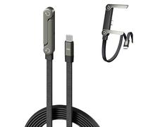 Câble USB C de Charge Rapide 240W avec Support de Téléphone pliable & invisible Intégré, 2en1 latéral Cable Chargeur USBC Tressé 1,5M pour iPhone 17 16 15,Samsung Galaxy,Google Pixel,Macbook pro