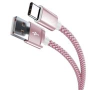 Câble USB C de type C pour Motorola E20 E30 E40 E32 - Chargeur de téléphone Android - Cordon de synchronisation pour Moto E20 E7 E7i Power (2 m,rose rose)