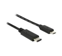 DeLock Câble USB USB-C (M) vers Micro‑USB B (M) 24 broches USB 2.0 3 A 50 cm Noir