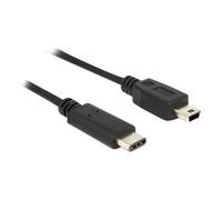 DeLOCK 0.5m, USB2.0-C/USB2.0 Mini-B câble USB 0,5 m Mini-USB B USB C Noir - Câbles USB (USB2.0-C/USB2.0 Mini-B, 0,5 m, Mini-USB B, USB C, 2.0, Male connector / Male connector, Noir)