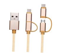 Câble USB-c Double Or Tressé TPE Métal Cuivre Nylon | Transmission Rapide, Recharge à Connexion Rapide, Style Fashion, Design Stylé