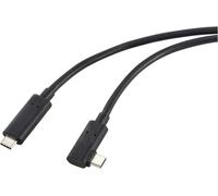 Câble USB-C® en fibre optique Renkforce USB 3.2 Gen2 USB-C® mâle unilatéral coudé 10.00 m noir RF-5625884