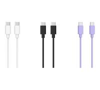Essentielb - Câble Usb C Pack 3 Câbles Usb-C 1m Blanc/Noir/Mauve