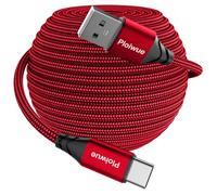 Câble USB C, extra long, 4 m, en nylon tressé, PS5, câble de charge USB de type C, pour Samsung Galaxy S22, S21, S20, S10, S9, S8, Note 10, 9, PS5, Huawei P30, P20, LG V30, V20, G6, G5 (rouge)