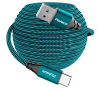 Câble USB C extra long de 8 m - Câble de charge tressé USB de type C compatible avec Samsung Galaxy S20/S10/S9, Huawei, PS5, Xbox, Switch Pro, etc. (vert)