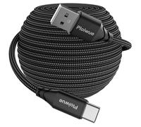 Câble USB C extra long tressé de 6 m pour manette PS5 compatible avec Samsung Galaxy S20/S10/S9, Huawei, PS5, Xbox, Switch Pro, etc. (Noir)