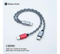 Câble USB-C iBasso CB19C avec dongle et câble d'alimentation séparé TYPE C vers C, compatible avec les décodeurs DAC Cayin, HIBY, FIIO, TANCHJIM, MOONDROP Argent