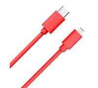Câble USB C/Lightning 1m 3A Rouge WOW