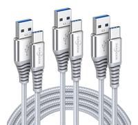 Cable USB C Longue [3M/Lot de 3],Câble USB C Charge Rapide,Cable USB vers USB C Nylon Tressé pour S24 S23 S22 S21 S20 A21s A34 A52 A53 A51 A71,Huawei P30/P20,Xiaomi,Google Pixel