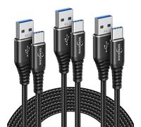 Câble USB C Longue[3M/Lot de 3],Cable USB Type C Charge Rapide Nylon Tressé Câble Chargeur pour Galaxy S21 S22 Plus S23 S24 Ultra S20 S10 S9 A13 A14 A20e A51 71,PS5,Switch,Xbox