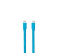 Câble USB-C mâle/USB-C mâle plat 1 m - Charge 60W (3A/20V) - USB 2.0 - bleu - ne s'emmêle pas