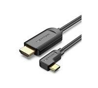 Câble USB-C Mâle vers HDMI 2.0 Mâle à Angle Droit - 1,5 m - Noir