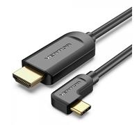 Câble USB-C Mâle vers HDMI 2.0 Mâle à Angle Droit Vention - 1,5 m - Noir
