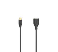 Câble USB-C OTG Flexi-Slim, USB 2.0, 480 Mbit/s, noir, 0,15 m