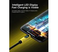 Cable Usb C, Pantalla Led De Silicona De 240 W, Cable De Carga Rápida Con Transferencia De Datos De 480 Mbps, Cargador Rápido Tipo C Para Iphone 15/15 Pro Max, Ipad, Macbook Pro Air (Amarillo,
