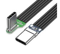 Câble USB C plat en silicone souple coudé à gauche et à droite, 8 longueurs pour appareils photo et appareils électroniques