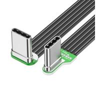 Câble USB C plat en silicone souple coudé à gauche et à droite, 8 longueurs pour appareils photo et appareils électroniques