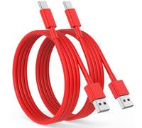 Cable USB C pour iPhone 16 17 15 Pro Max Plus,USB C vers USB Charge Rapide [2M/Lot de 2] Câble USB Type C Cable Voiture pour Apple CarPlay Compatible avec Galaxy S25 S24 S23,iPad Pro-Rouge