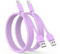 Cable USB C pour iPhone 16 17 15 Pro Max Plus,USB C vers USB Charge Rapide [2M/Lot de 2] Câble USB Type C Cable Voiture pour Apple CarPlay Compatible avec Galaxy S25 S24 S23,iPad Pro-Violet