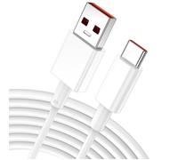 Câble USB-C Rapide 6A pour Redmi Note 14 13 12 4G-5G, Redmi Note 12 Pro 4G-5G, Note 12 Pro+ 5G - 1 Mètre