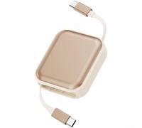 Câble USB C rétractable 240 W pour ordinateur portable, tablette et téléphone avec longueur réglable de 35 cm, 60 cm, 100 cm et large support de protocole PD QC FCP (doré)