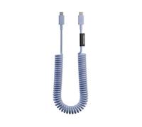 Câble USB-C spiralé - NATIVE UNION - Série POP - Charge rapide 60W - Extensible 2 4 m - Bleu