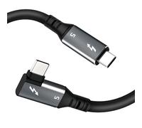 Câble USB C Thunderbolt 5 pour Apple 80-120 Gbps 8K à 60 Hz 240 W compatible avec Thunderbolt 4/3/USB4, Mac mini, MacBook Pro, [certifié Intel], angle de 90 degrés, 1,5 m