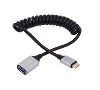 Câble Usb-C Type-C Host Vers Usb3.0-A Femelle Otg Câble Spiralé Extensible Extension De 100 Cm 5 Gbit/S Pour Disque Téléphone Appareil Photo Données