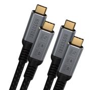 cable usb c usb c 1m+1m Compatible avec Thunderbolt 4/3,20Gbps Transfert de données Câble USB 3.2 Gen2, 240W 20V/5A usb c charge rapide, Transmission vidéo 4K pour moniteurs,Laptops, vr,Monitor