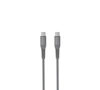 Câble USB-C/USB-C mâle/mâle 1m - charge 60W (3A/20V) USB 2.0 avec cordon en nylon + kevlar 400D - anthracite
