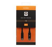 Câble USB-C/USB-C mâle/mâle 1m - USB 3.2 gen 1 - charge 60W (3A/20V) - noir