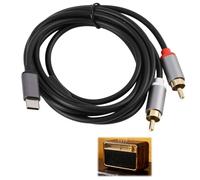 Câble USB C vers 2 RCA, Adaptateur USB C RCA, Câble HiFi Numérique Compatible avec Téléphone, Tablette, PC, Amplificateur, Enceinte, Barre de Son, Home Cinéma, Autoradio, Chaîne HiFi, TV, Haut-Parleur