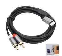 Câble USB C vers 2 RCA, Câble Audio USB C RCA, Adaptateur 3,5mm, Compatible avec iPhone 15, Samsung, Huawei, Xiaomi, Enceintes, Amplificateur, Home Cinéma, HDTV, Barre de Son (1 mètre)