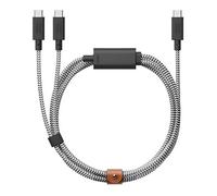 Câble USB-C vers 2 USB-C Charge 140W et Synchronisation 480Mbps Modèle Belt 2m Native Union Blanc / Noir