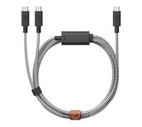 Câble USB-C vers 2 USB-C Charge 140W et Synchronisation 480Mbps Modèle Belt 2m Native Union Blanc / Noir