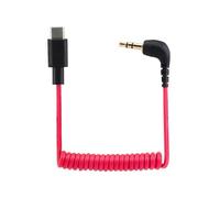Câble USB-C vers 35 mm pour RODE Wireless Go II, adaptateur DAC/AUX TRS mâle spiralé à angle droit,