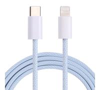Câble USB-C vers 8 Broches 1 m Jaune Charge Rapide 20 W Tressé Bleu YONIS