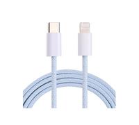 Câble USB-C vers 8 Broches 1 m Jaune Charge Rapide 20 W Tressé Bleu YONIS