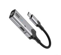 Câble USB C vers auxiliaire 60 W PDQC - Prise en charge USB C vers | Charge rapide PDQC de 60 W, statut LED en temps réel, boîtier en alliage d'aluminium, 150 mm de longueur