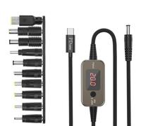 Câble USB C vers CC de 100 W, équipé de 10 connecteurs et d'un écran LED pour surveiller la sortie (10 droits)