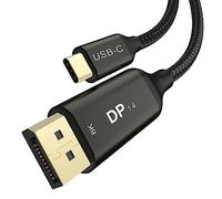 Câble USB C vers DisplayPort 1.4 de 4.6 m, [8K @ 60 Hz, 4K @ 144 Hz] Câble Thunderbolt 4/3 vers DP prend en charge 2K @ 240 Hz, 32.4 Gbit/s, FreeSync, G-Sync, iMac, Odyssey G9