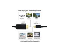 Câble USB C Vers Displayport 4K @60HZ Type C USB 3.1 Vers DP Pour 2016 MacBook Pro, MacBook 12", ChromeBook Pixel, Samsung Galaxy S8/S8 Plus et les