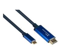 Câble USB-C vers HDMI 2.0b - GOOD CONNECTIONS - SmartFLEX - 4K UHD 60Hz - 3 m - Bleu foncé